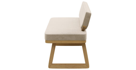 SITZBANK 190/80/52 cm Flachgewebe Eichefarben, Beige Eiche massiv  - Eichefarben/Beige, Basics, Holz/Textil (190/80/52cm) - Carryhome