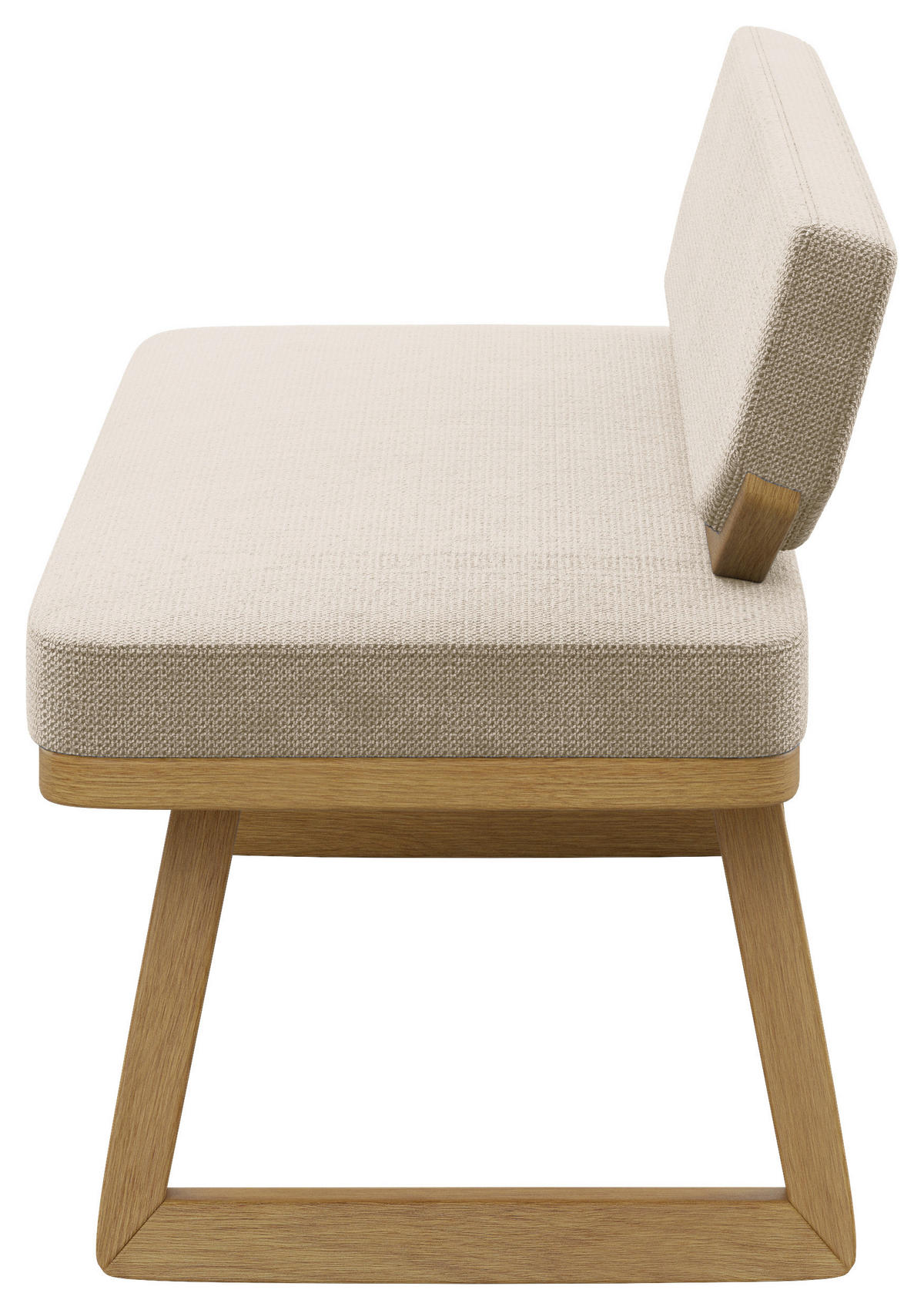 SITZBANK 190/80/52 cm Flachgewebe Eichefarben, Beige Eiche massiv  - Eichefarben/Beige, Basics, Holz/Textil (190/80/52cm) - Carryhome