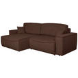 ECKSOFA Dunkelbraun Cord  - Dunkelbraun/Schwarz, KONVENTIONELL, Kunststoff/Textil (148/265cm) - Carryhome