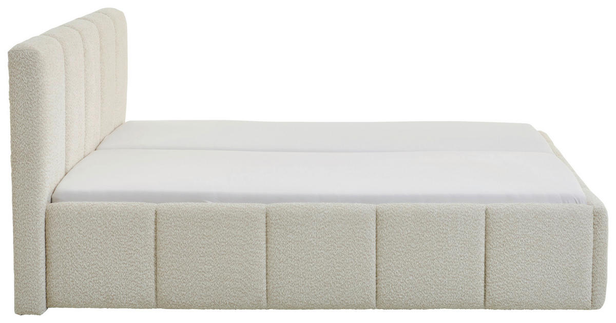 POLSTERBETT 180/200 cm  in Creme  - Creme/Schwarz, Design, Holz/Textil (180/200cm) - Xora