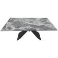 ESSTISCH in Metall, Glas, Keramik 200/76/95 cm  - Schwarz/Grau, Design, Glas/Keramik (200/76/95cm) - Novel