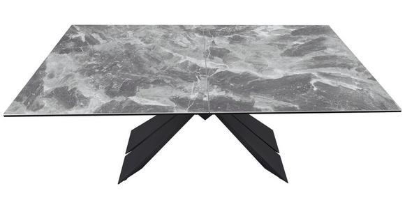 ESSTISCH in Metall, Glas, Keramik 200/76/95 cm - Schwarz/Grau, Design, Glas/Keramik (200/76/95cm) - Novel