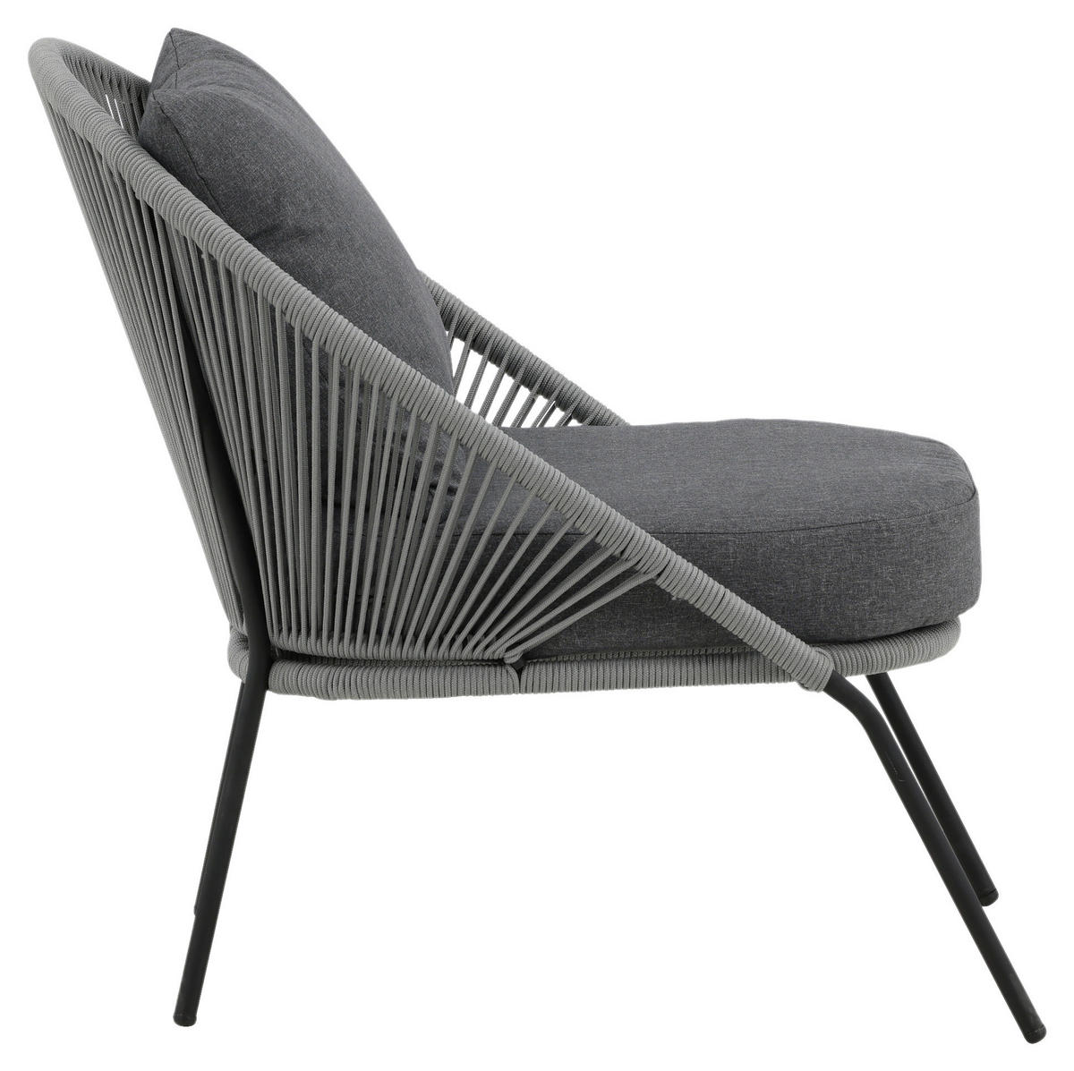 LOUNGESESSEL  - Schwarz/Grau, KONVENTIONELL, Kunststoff/Metall (73/78/85cm) - Gardenson