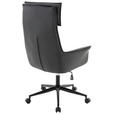 CHEFSESSEL Lederlook Schwarz  - Schwarz, MODERN, Kunststoff/Textil (67/111-121/65cm) - Novel