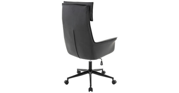 CHEFSESSEL Lederlook Schwarz  - Schwarz, MODERN, Kunststoff/Textil (67/111-121/65cm) - Novel