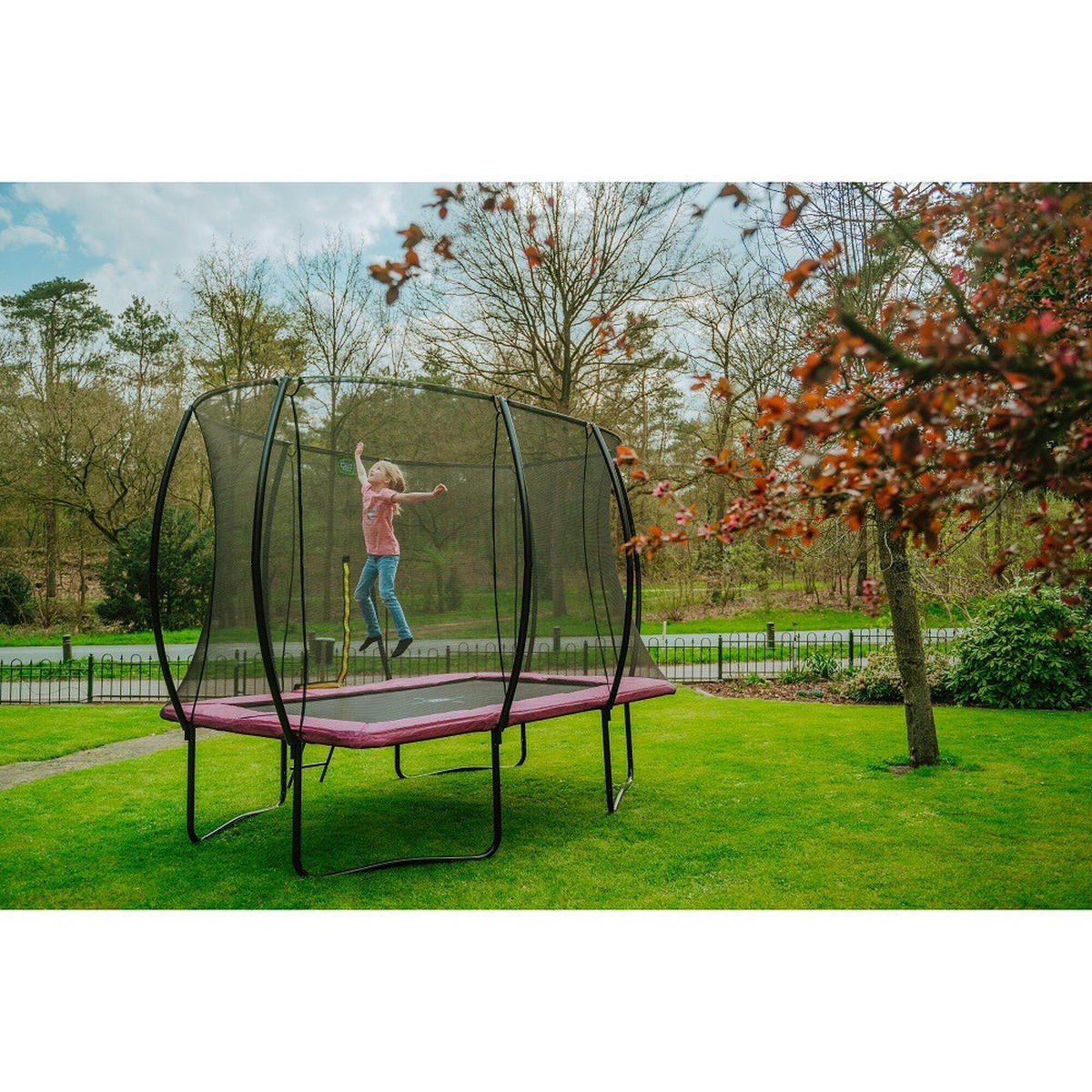 TRAMPOLIN  - Pink, KONVENTIONELL, Kunststoff/Metall (244/274/366cm) - EXIT Toys