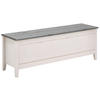 BETTBANK Kiefer Weiß, Grau  - Weiß/Grau, ROMANTIK / LANDHAUS, Holz (136/47/38cm) - Boxxx