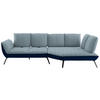 ECKSOFA in Flachgewebe Blau  - Blau/Schwarz, Design, Textil/Metall (320/169cm) - Moderano