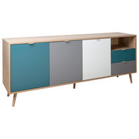 SIDEBOARD  in 180/71/40 cm  - Eichefarben/Petrol, Trend, Holzwerkstoff (180/71/40cm) - MID.YOU