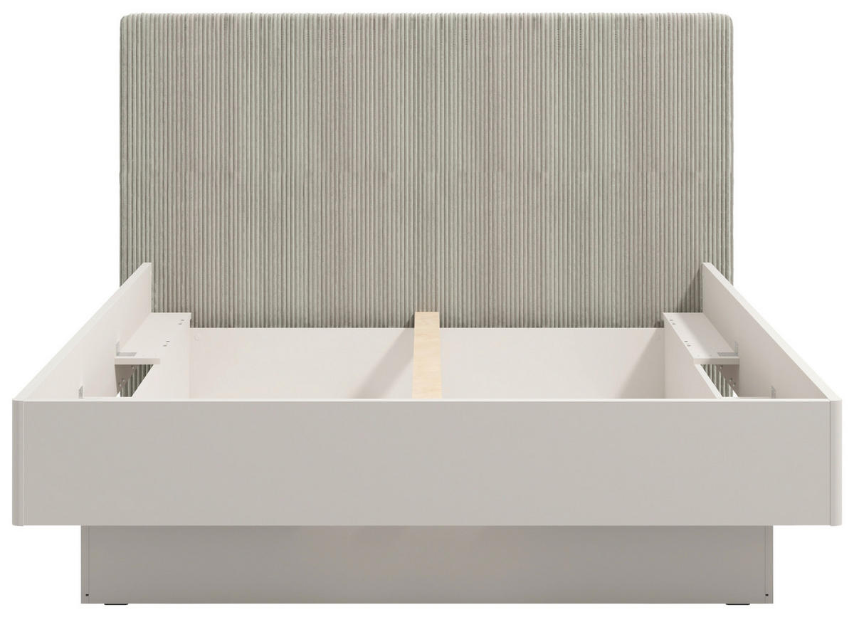 POSTEL, 180/200 cm, světle šedá, kašmírová - kašmírová/světle šedá, Konvenční, kompozitní dřevo/textil (180/200cm) - Xora