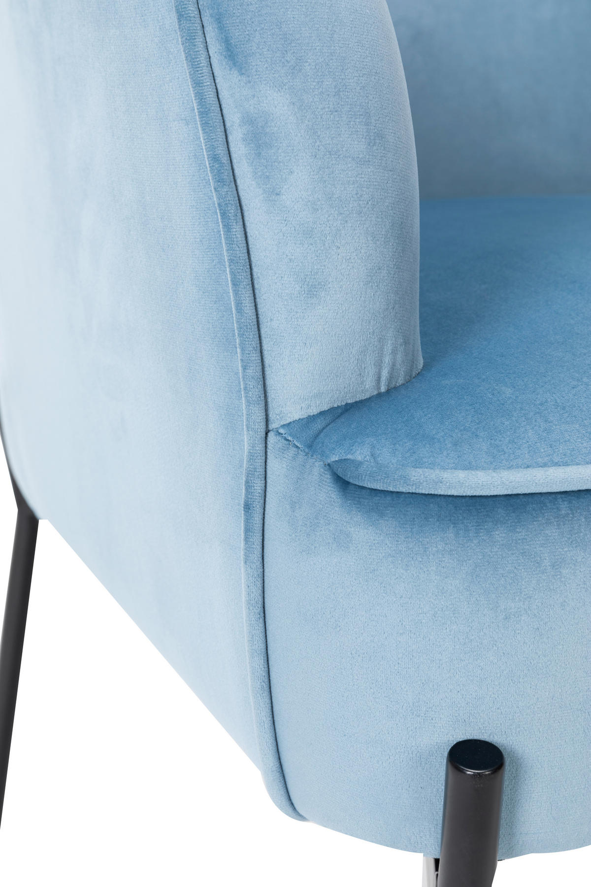 SESSEL in Samt Blau, Schwarz  - Blau/Schwarz, Trend, Textil/Metall (69/81/64cm) - Xora