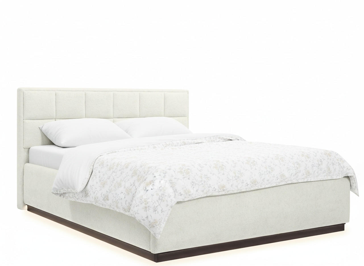 POLSTERBETT 180/200 cm,  in Beige, gepolstertes Kopfteil, Beleuchtung, Lattenrost, Bettkasten,  - Birkefarben/Beige, Design, Holz/Holzwerkstoff (180/200cm) - Chameo