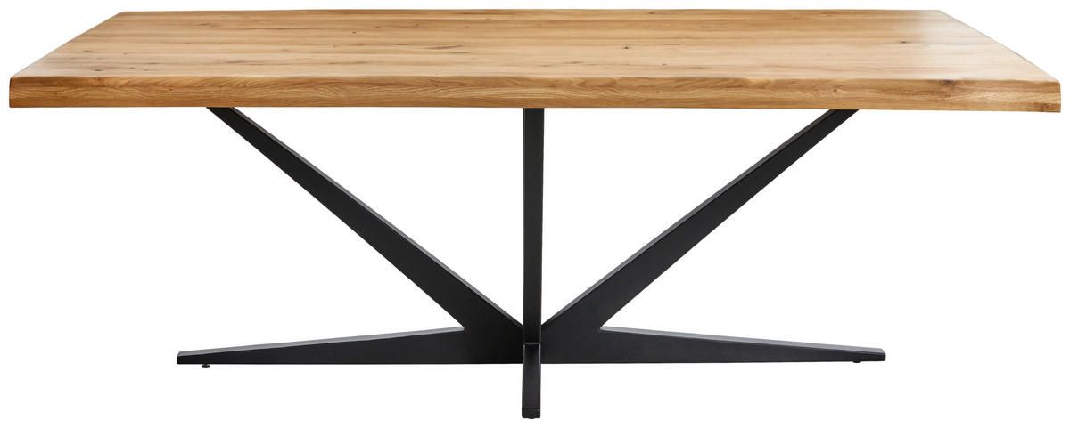 ESSTISCH in Holz 200/100/75 cm  - Eichefarben/Schwarz, Natur, Holz/Metall (200/100/75cm) - Linea Natura
