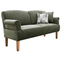 SOFA Flachgewebe Grün  - Naturfarben/Grün, Romantik / Landhaus, Holz/Textil (181/98/81cm) - Sit & More