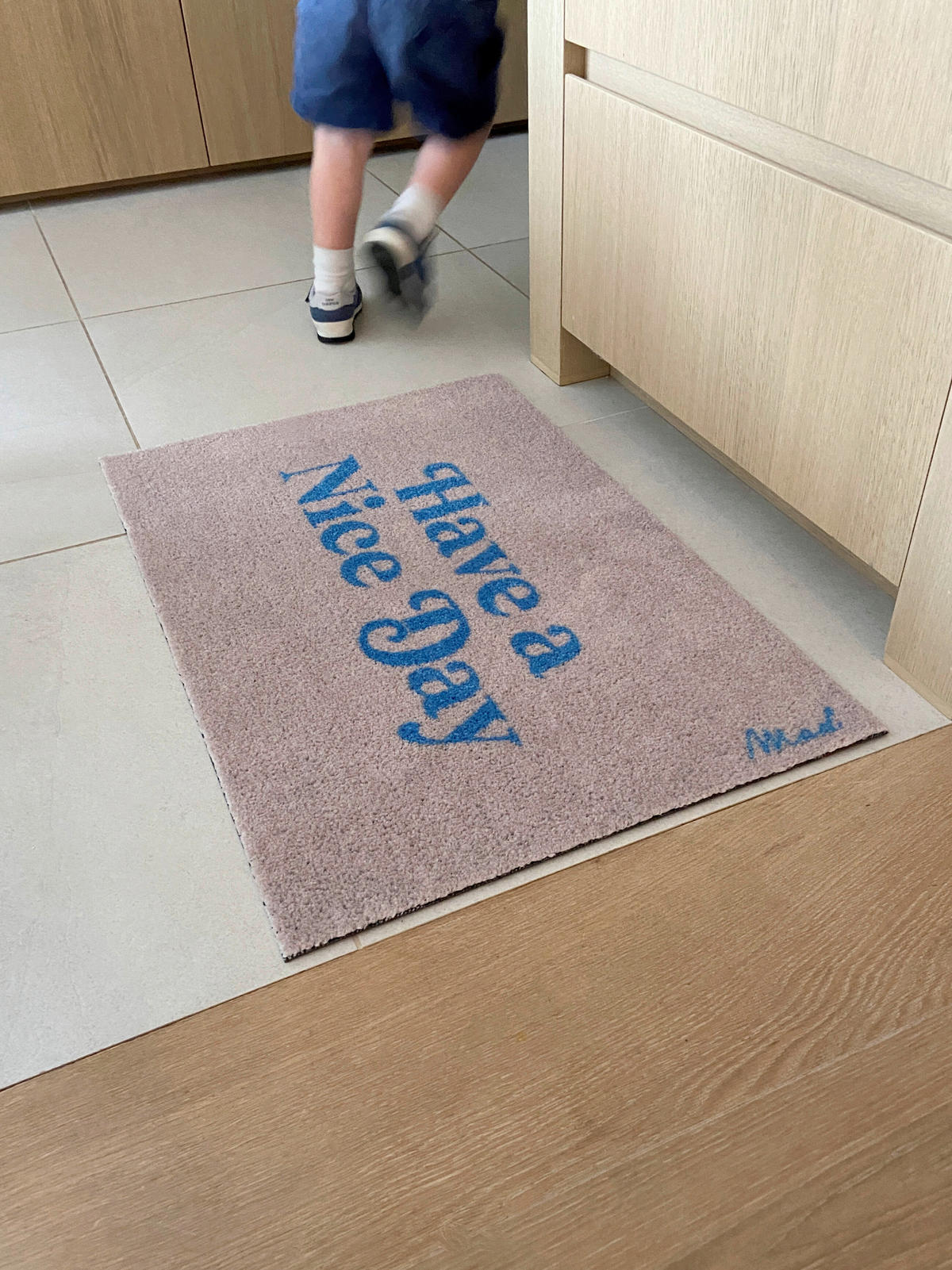 FUßMATTE  50/75 cm  Creme, Hellblau  - Creme/Hellblau, Trend, Kunststoff (50/75cm) - madaboutmats