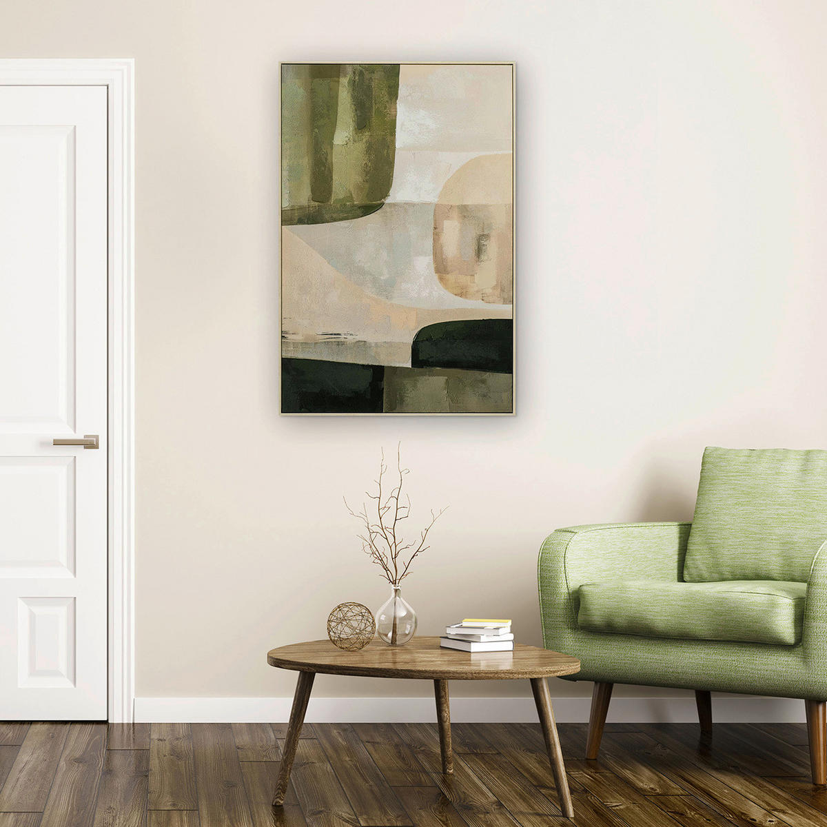 LEINWANDBILD  - Beige/Olivgrün, Basics, Holz