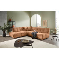 ECKSOFA ITALIA Koralle Chenille  - Koralle/Schwarz, MODERN, Kunststoff/Textil (250/284cm) - Livetastic