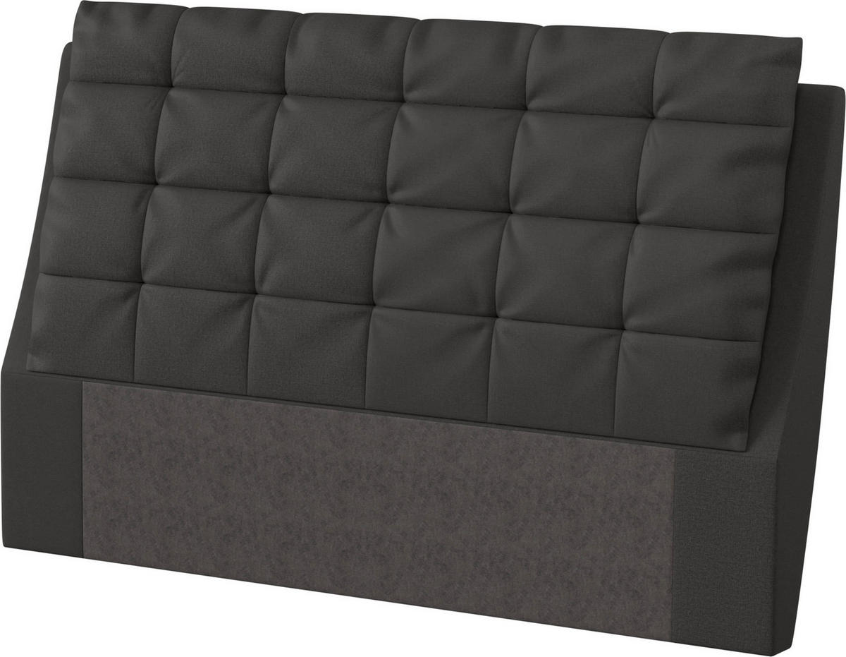 POSTELJA BOXSPRING 180 cm   x 200 cm  , usnje črna  - barve kroma/črna, Design, usnje (180/200cm) - Dieter Knoll
