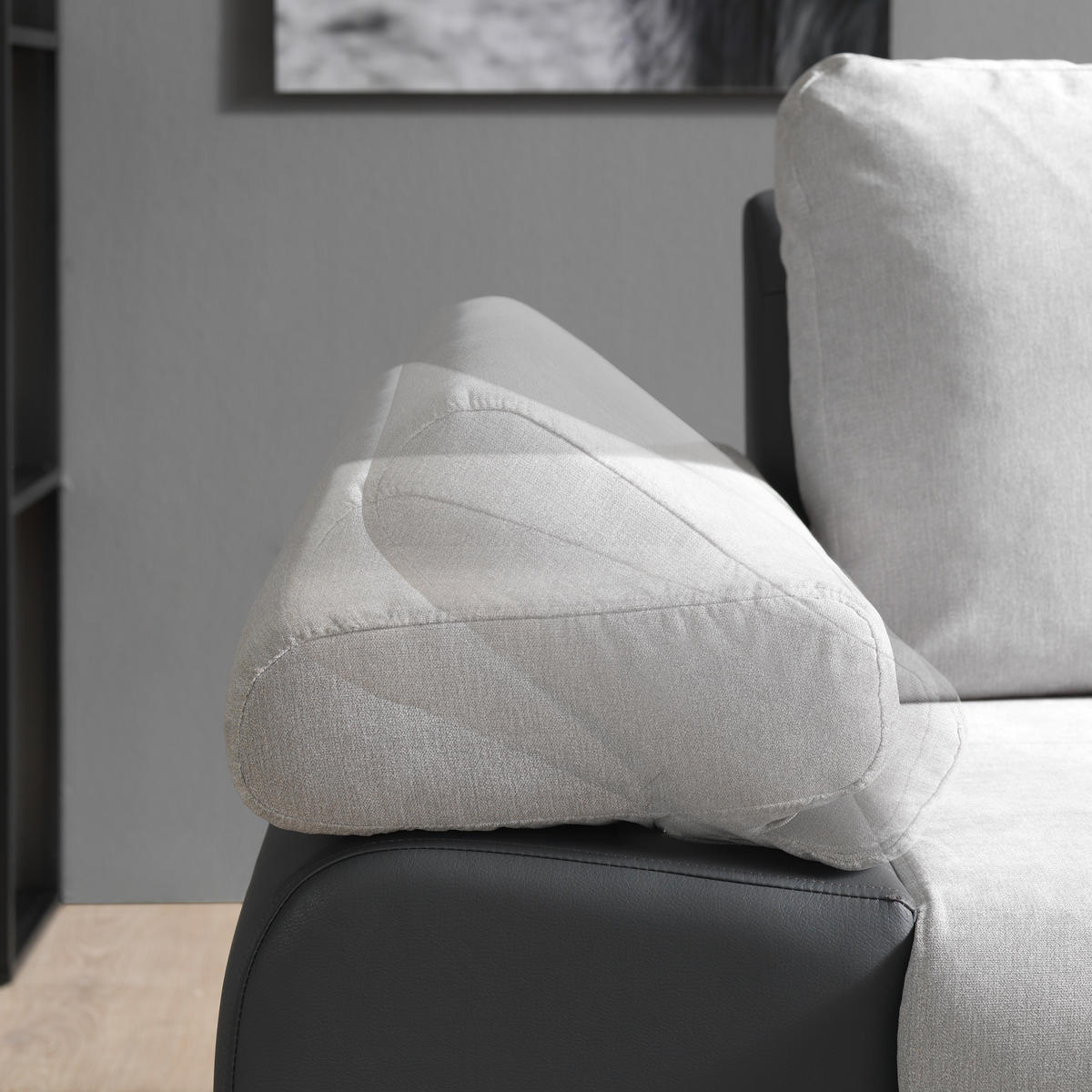 ECKSOFA Grau, Dunkelgrau Flachgewebe  - Dunkelgrau/Grau, Design, Kunststoff/Textil (271/175cm) - MID.YOU