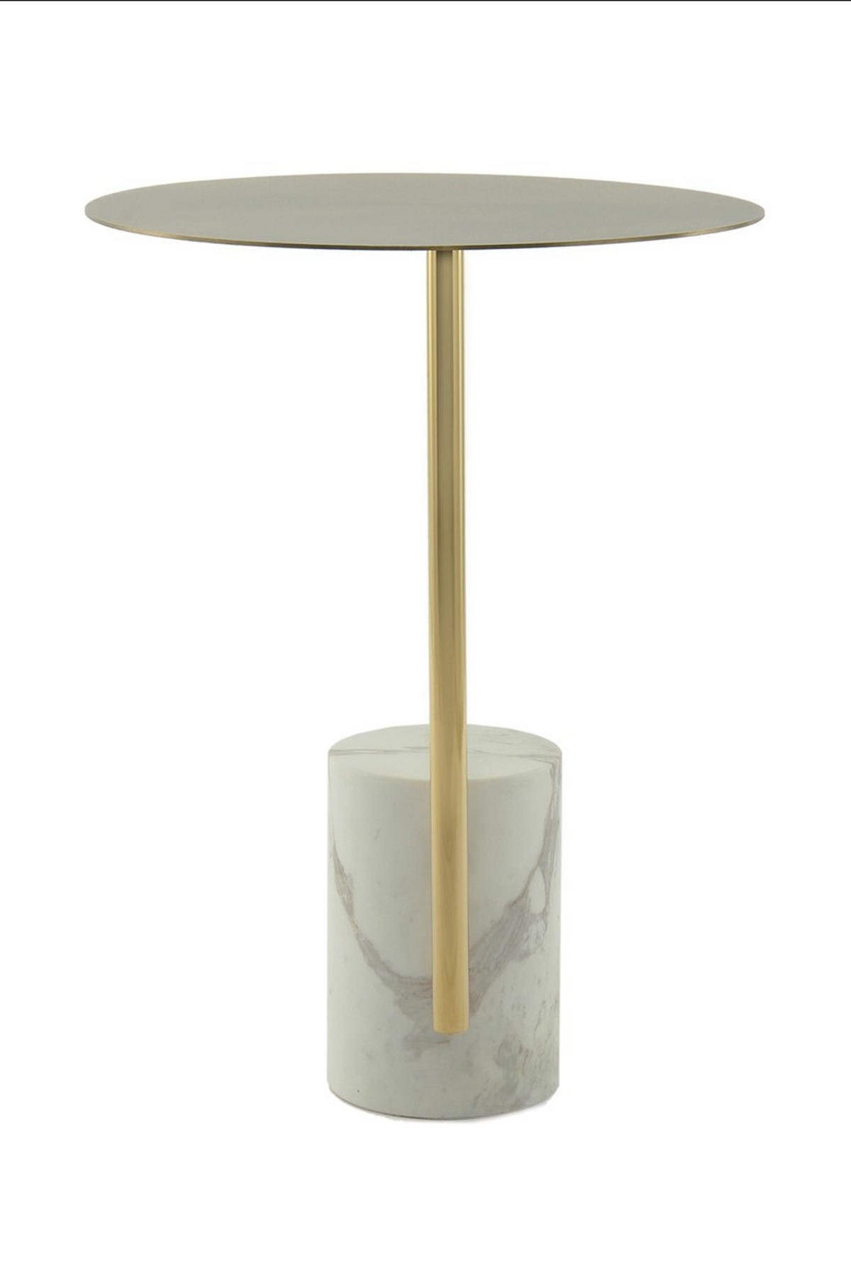 BEISTELLTISCH Weiß, Goldfarben  - Goldfarben/Weiß, Design, Glas/Stein (40 cm/54 cm/40 cmcm) - Kayoom