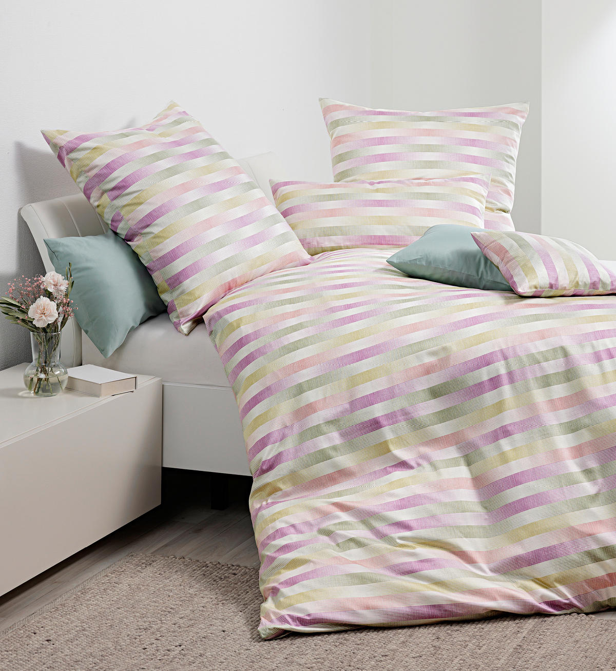 POSTELJNINA 135/200 cm mako saten večbarvno  - večbarvno, Konvencionalno, tekstil (135/200cm) - Janine