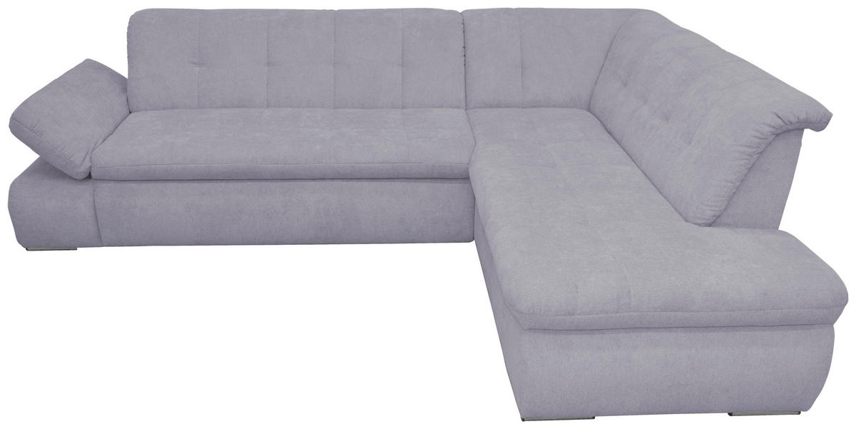 ECKSOFA Grau Mikrofaser  - Chromfarben/Grau, KONVENTIONELL, Textil/Metall (273/216cm) - MID.YOU