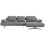 ECKSOFA in Chenille Grau  - Schwarz/Grau, Design, Textil/Metall (334/168cm) - Dieter Knoll