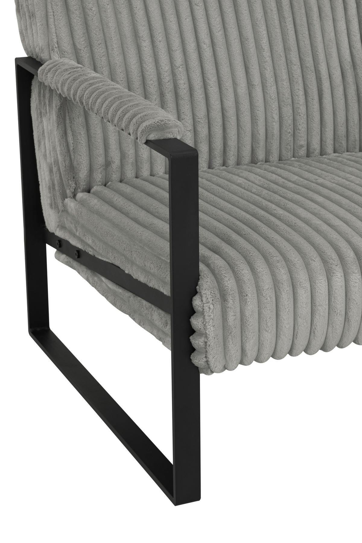 SESSEL Cord Grau    - Schwarz/Grau, MODERN, Textil/Metall (70/87/85cm) - P & B