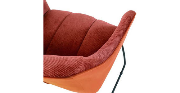 ARMLEHNSTUHL in Samt, Flachgewebe - Rostfarben/Schwarz, Design, Textil/Metall (59/85/59cm) - Novel