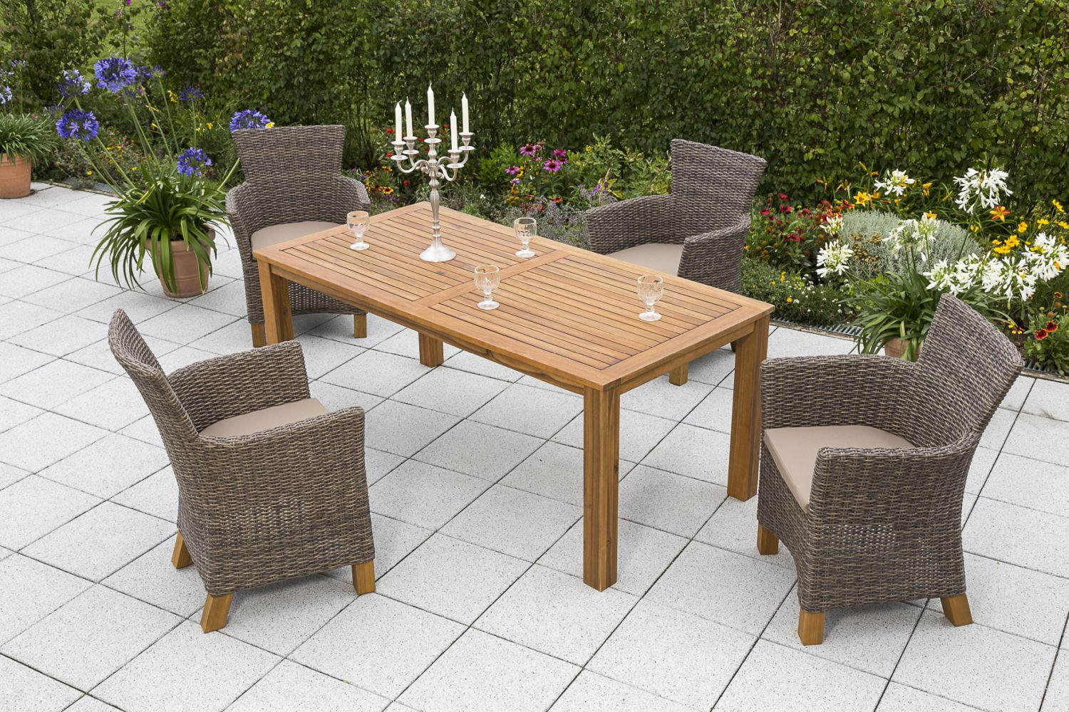 GARTENSESSEL Holz, Metall, Kunststoff Naturfarben  - Naturfarben/Braun, ROMANTIK / LANDHAUS, Holz/Kunststoff (66/88/66cm) - Ambia Garden
