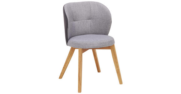 STUHL in Holz, Textil Anthrazit, Grau, Eichefarben - Eichefarben/Anthrazit, KONVENTIONELL, Holz/Textil (55/84/57cm) - Venda
