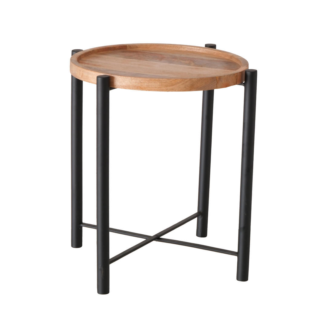 XXXL KONFERENČNÍ STOLEK, přírodní barvy, černá, dřevo, kov, 49/49/55 cm