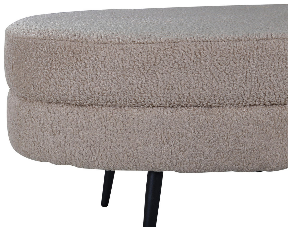 BÄNK i metall, textil svart, beige  - beige/svart, Design, metall/textil (100/41/40cm) - Livetastic