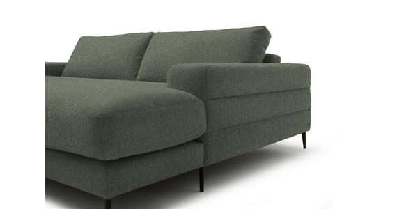 ECKSOFA  in Flachgewebe Grün  253/177 cm  - Schwarz/Grün, Design, Textil/Metall (253/177cm) - Dieter Knoll