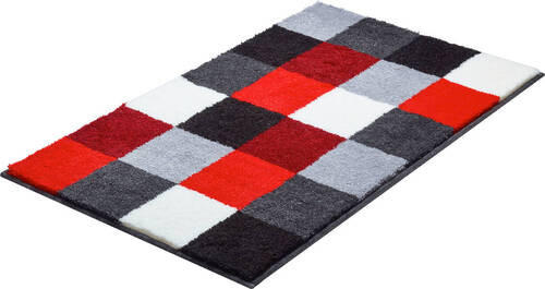 BADTEPPICH Rot, Schwarz, Weiß 70/120 cm  - Rot/Schwarz, Basics, Kunststoff/Textil (70/120cm)