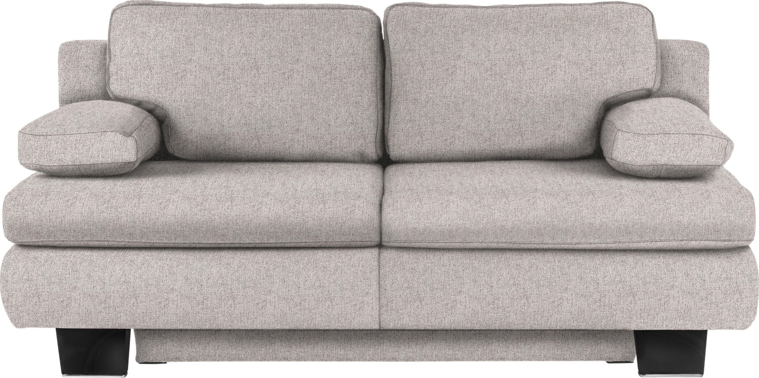 SCHLAFSOFA Webstoff Hellgrau Fussart wählbar, Stoffauswahl, Schlafen auf Sitzhöhe, Rücken echt  - Wengefarben/Hellgrau, Konventionell, Holz/Textil (203/94/100cm) - Novel