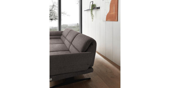 ECKSOFA  in Flachgewebe Greige  176-217/279-327 cm  - Greige/Schwarz, Design, Textil/Metall (176-217/279-327cm) - Dieter Knoll