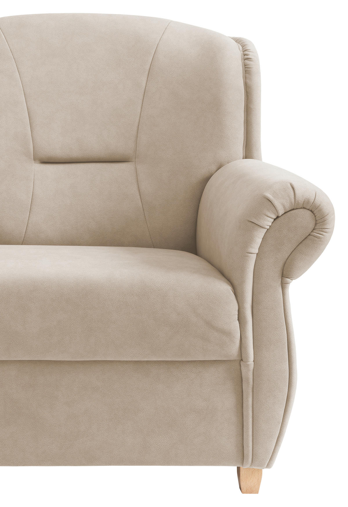 3-SITZER-SOFA Mikrofaser Naturfarben  - Wildeiche/Naturfarben, Konventionell, Holz/Textil (220/98/90cm) - Livetastic