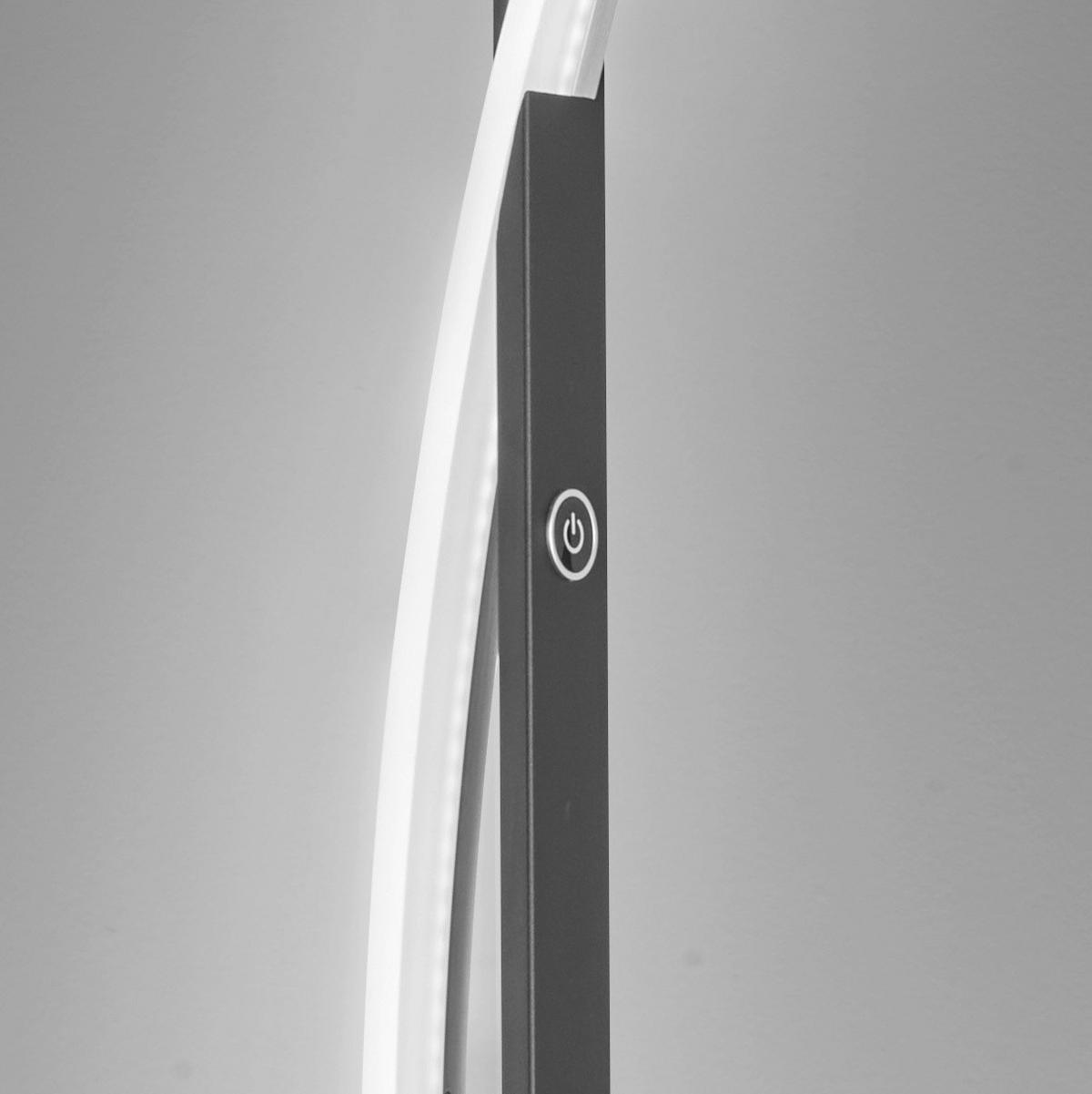LED-STEHLEUCHTE    - Schwarz/Weiß, Design, Kunststoff/Metall (144,5cm) - Fischer & Honsel