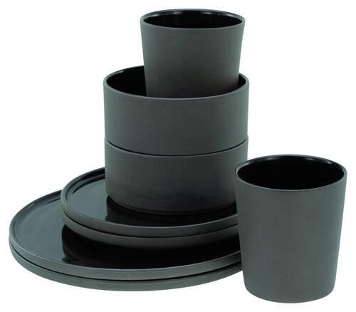 KOMPLETT SERVIS 8 delar  - svart, Trend, keramik - Creatable