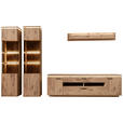 WOHNWAND 4-teilig  in Eichefarben  330/208/50 cm  - Eichefarben/Anthrazit, KONVENTIONELL, Glas/Holzwerkstoff (330/208/50cm) - Cantus