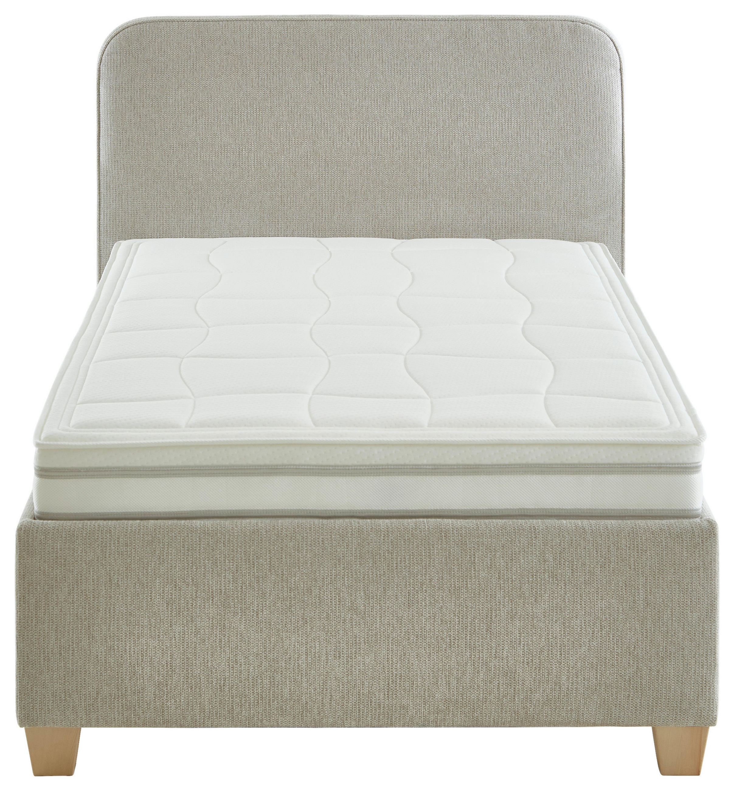 POLSTERBETT 140/200 cm  in Naturfarben  - Weiss/Naturfarben, Konventionell, Holz/Textil (140/200cm) - Beldomo - Sleep