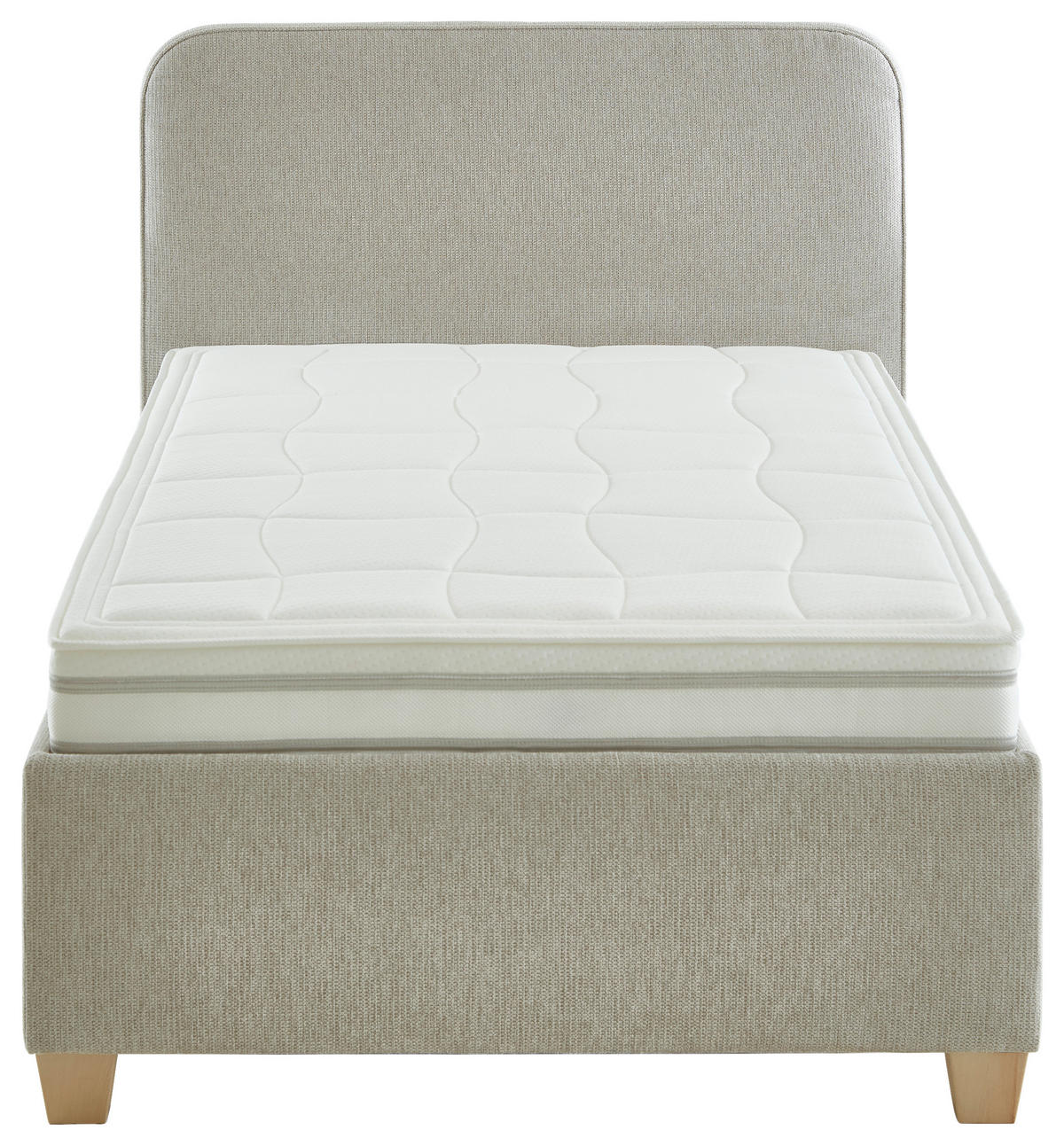 POLSTERBETT 120/200 cm  in Naturfarben  - Weiss/Naturfarben, Konventionell, Holz/Textil (120/200cm) - Beldomo - Sleep