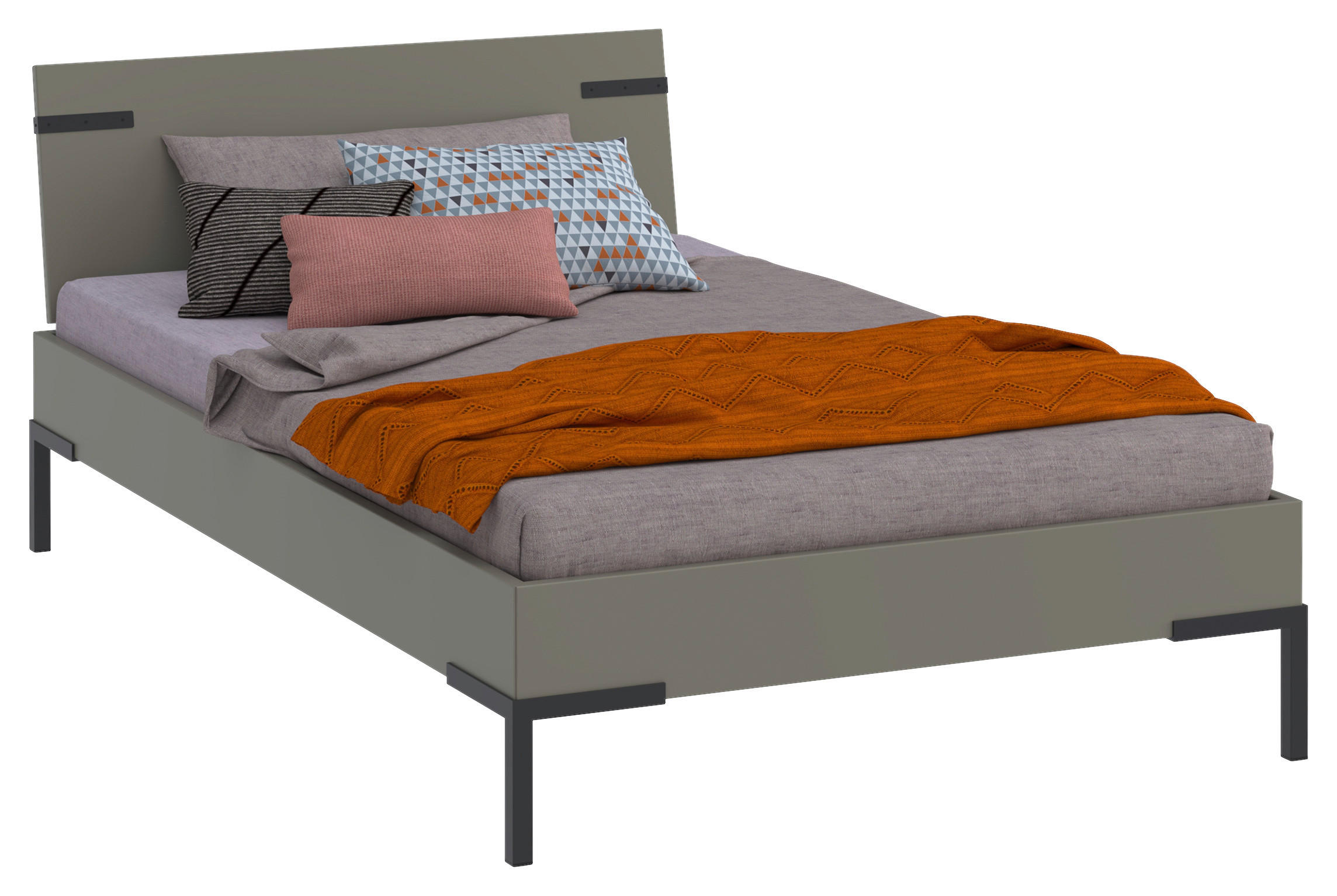Xora Bett Primolar Grau, Grün 120x200 cm
