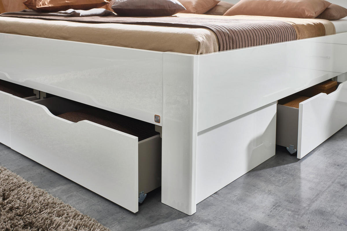 STAURAUMBETT 180/200 cm  in Weiß  - Weiß, Design, Holzwerkstoff (180/200cm) - Xora