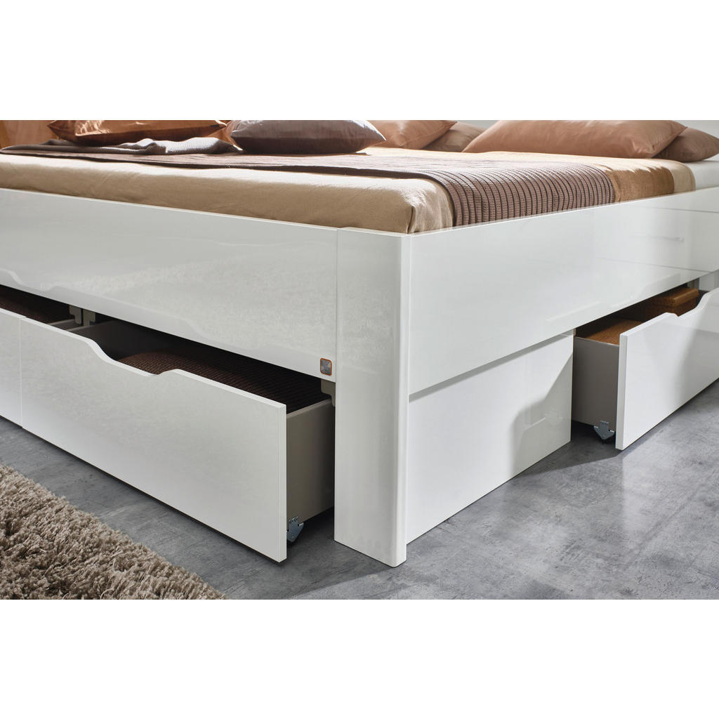Thumbnail - Xora Stauraumbett Aditio Beds, Weiß Hochglanz, Holzwerkstoff, 4 Schubladen, 160x200 cm, Blauer Engel, Goldenes M, Made i...