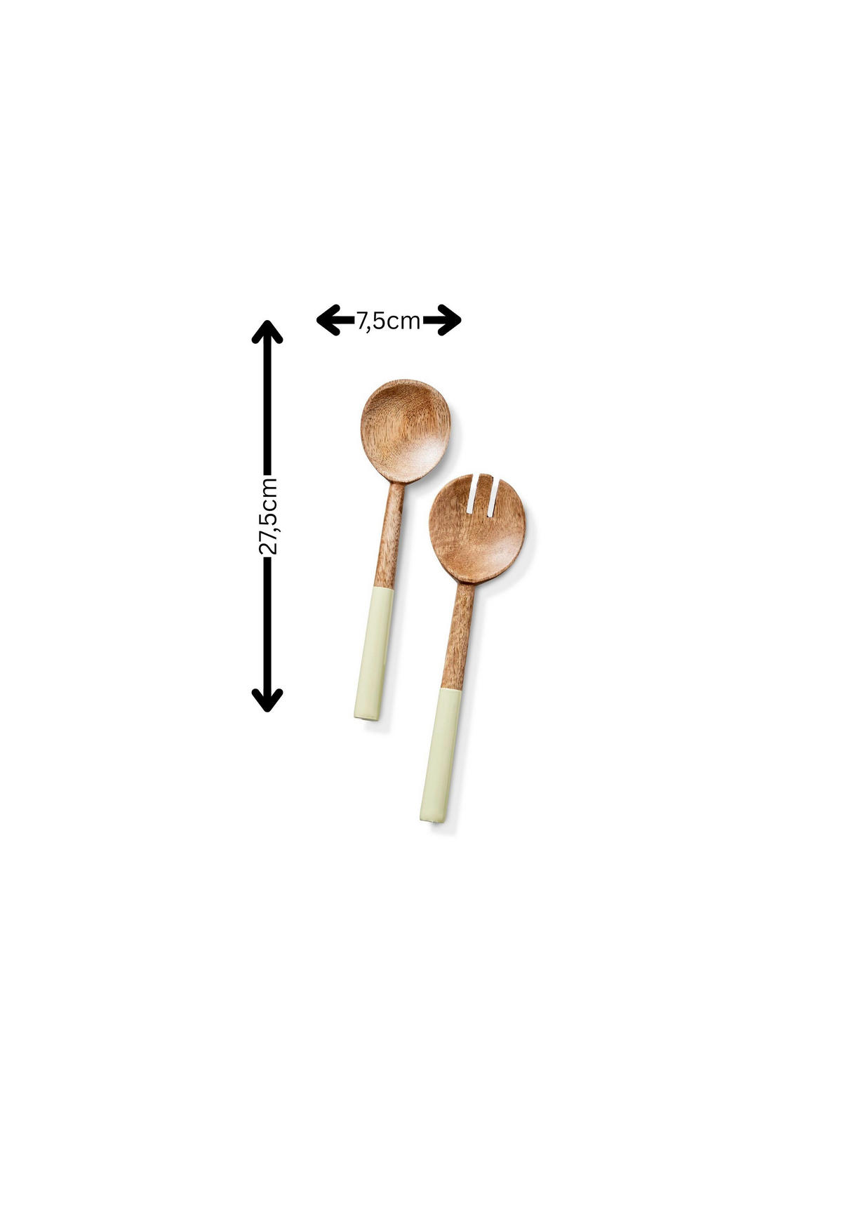 SALLADSBESTICK - salviagrön, Basics, trä/sten (7.5/27,5cm) - FYNCH-HATTON