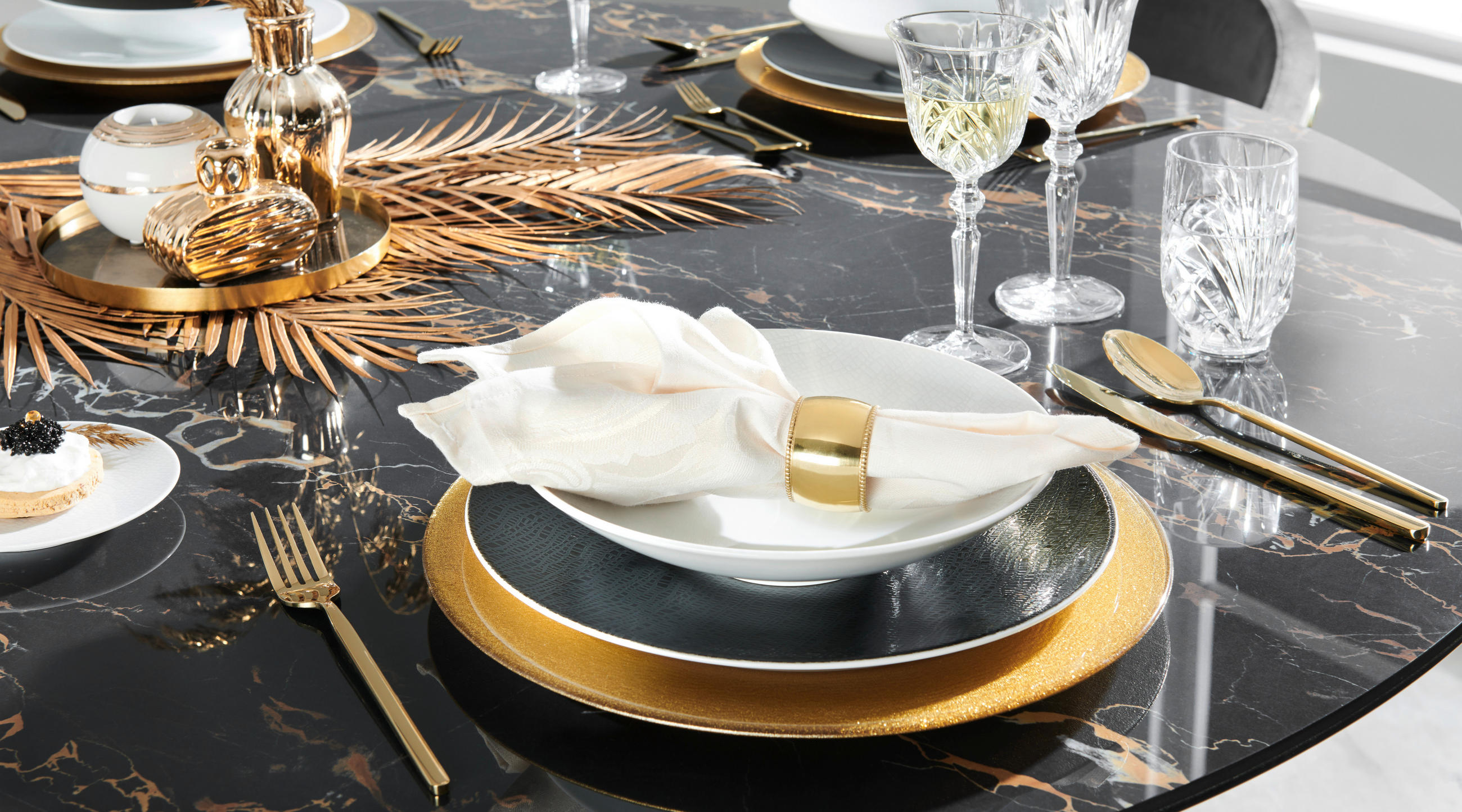 SERVETTRING 4,75 cm   - guldfärgad, Design, metall (4,75cm) - Ambia Home