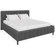 POLSTERBETT gepolstertes Kopfteil, Lattenrost, Bettkasten Anthrazit 180/200 cm  - Anthrazit/Schwarz, Design, Holz/Textil (180/200cm) - Carryhome