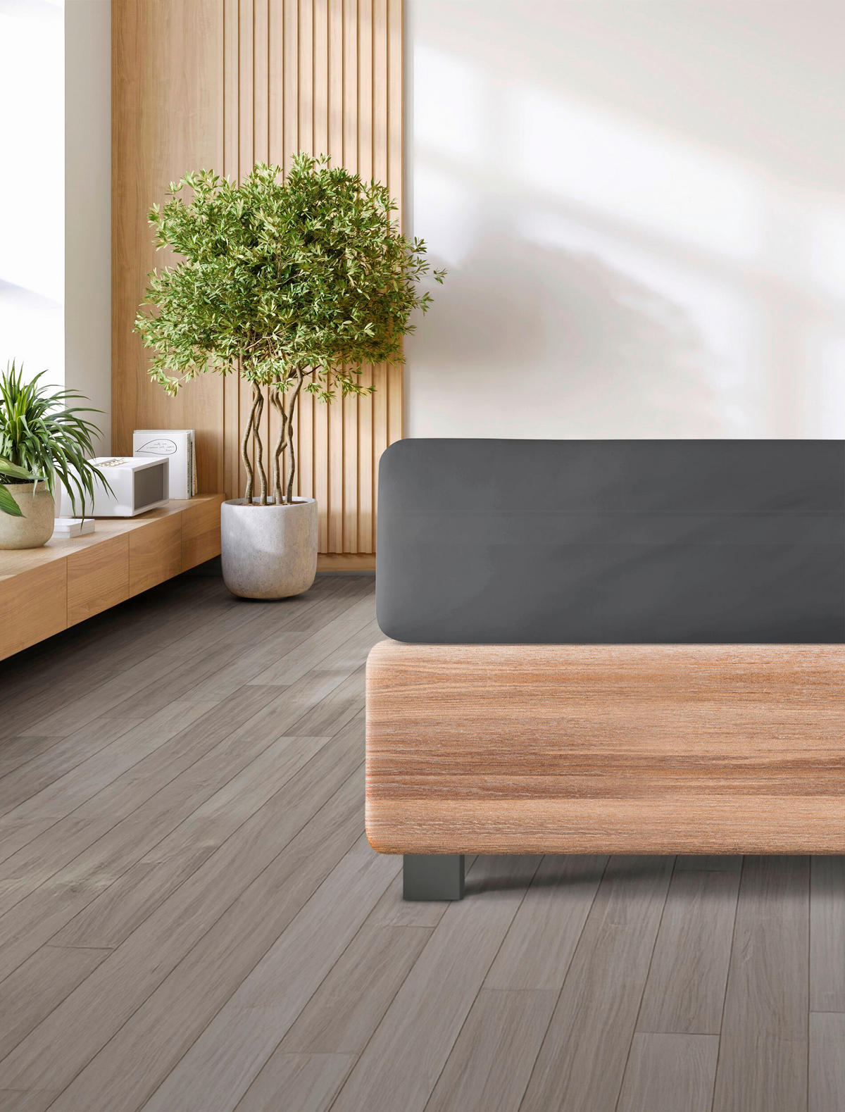 SPANNLEINTUCH 90-100/200-220 cm Jersey  - Anthrazit, KONVENTIONELL, Textil (90-100/200-220cm) - Irisette